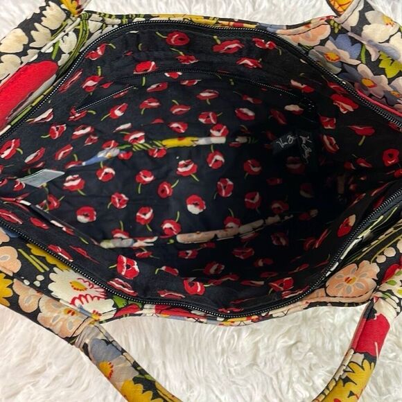 VERA BRADLEY Poppy Fields Retired Design Quilted Floral Handbag Satchel Tote Pur - Picture 11 of 15